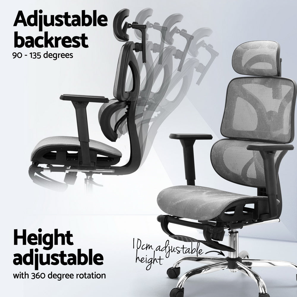 NNEDSZ Ergonomic Office Chair Footrest Grey