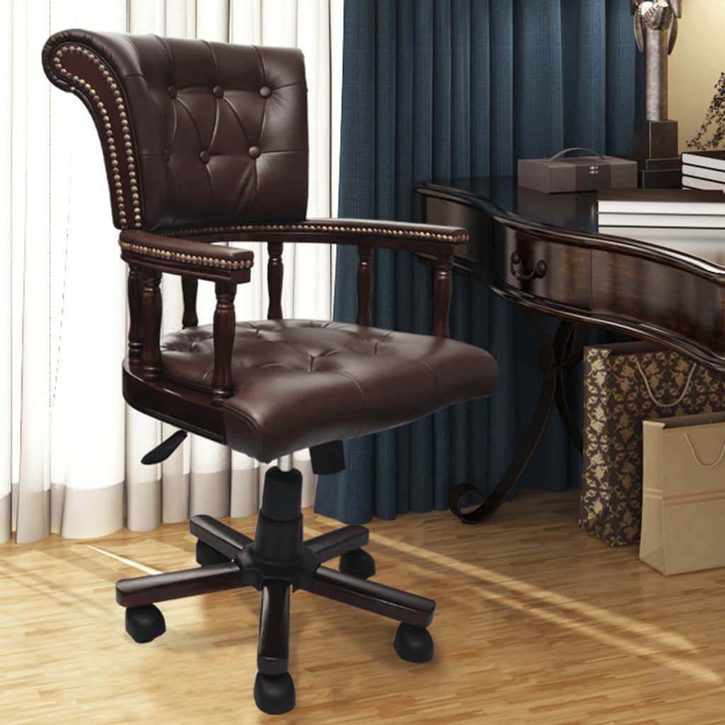 NNEVL Swivel Office Chair Brown