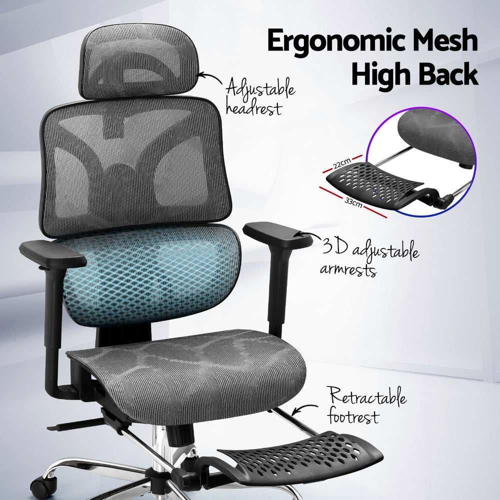 NNEDSZ Ergonomic Office Chair Footrest Grey