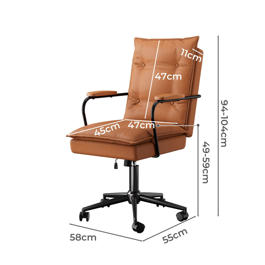 LEVEDE Ergonomic Office Chair Computer PU Brown